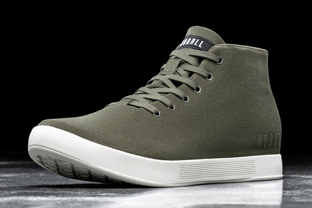 Trainers NOBULL Femme Vert - Chaussures NOBULL Ivy Canvas Mid,France (7541-MCXBN)